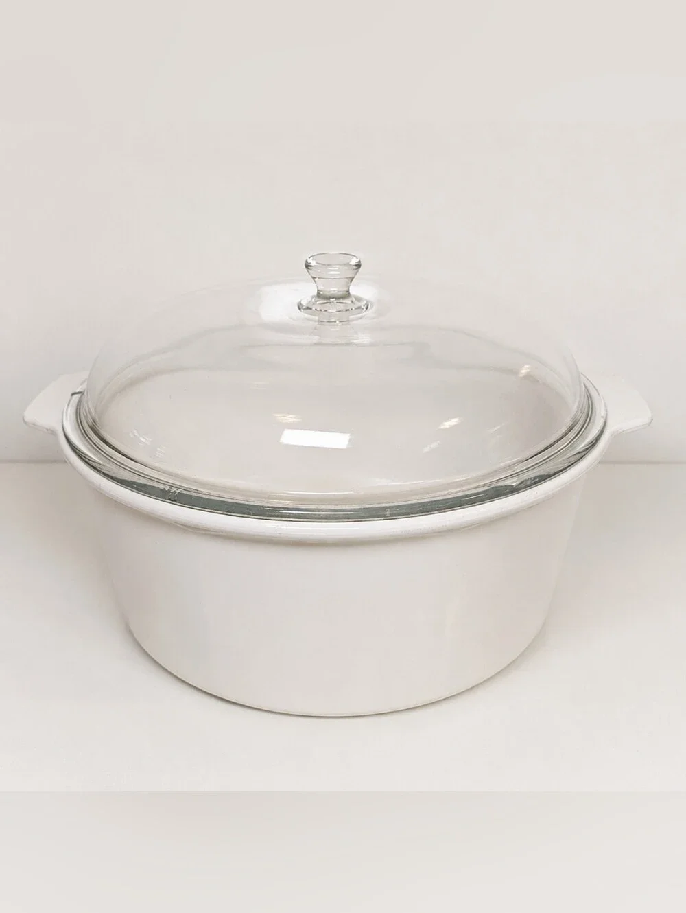 Princess House Nouveau 6 Quart Dutch Oven Glass Lid White Casserole